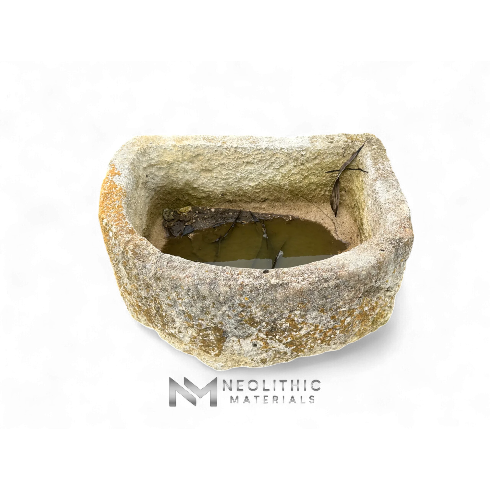 Antique French Half Moon Limestone Trough